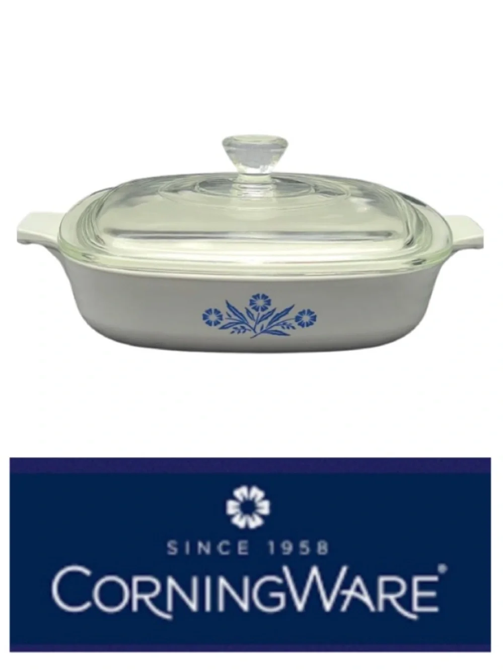 Vintage Corning Ware 10” Casserole Baking Dish With Lid P-10-B